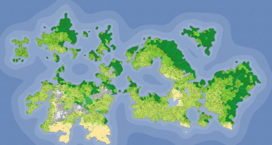 Map of Danarsi's big islands