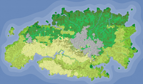 Map of the continent Ussiar